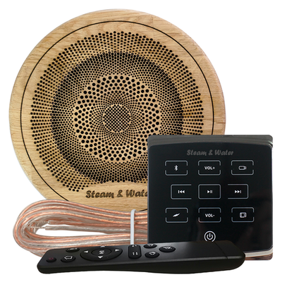 Комплект влагостойкой акустики для бани и сауны - SW1 Black ECO SAUNA (круглая решетка)
