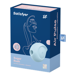 Вакуумно-волновой стимулятор с вибрацией Satisfyer Sugar Rush, голубой