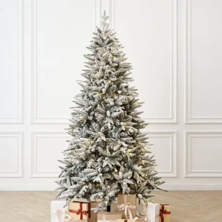 Заснеженная елка с гирляндой встроенной «ile Grande» (Литая+пвх) от 1,8 м до 2,4 м