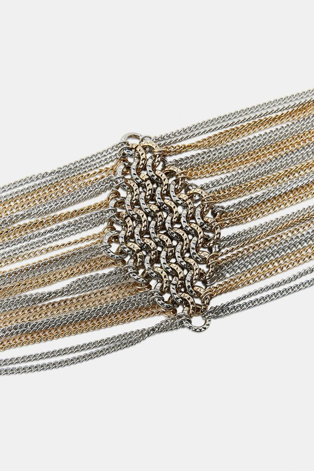 ZARA БРАСЛЕТ С ЦЕПОЧКАМИ И КОЛЬЦАМИ, ЗОЛОТОЙ/СЕРЕБРЯНЫЙ