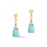 Серьги Coeur de Lion Multicolor Rainbow-Gold 5020/21-1535 цвет зеленый, желтый, синий, розовый