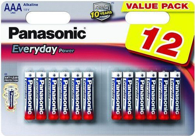Батарейки Panasonic Everyday Power AAA щелочные 12 шт