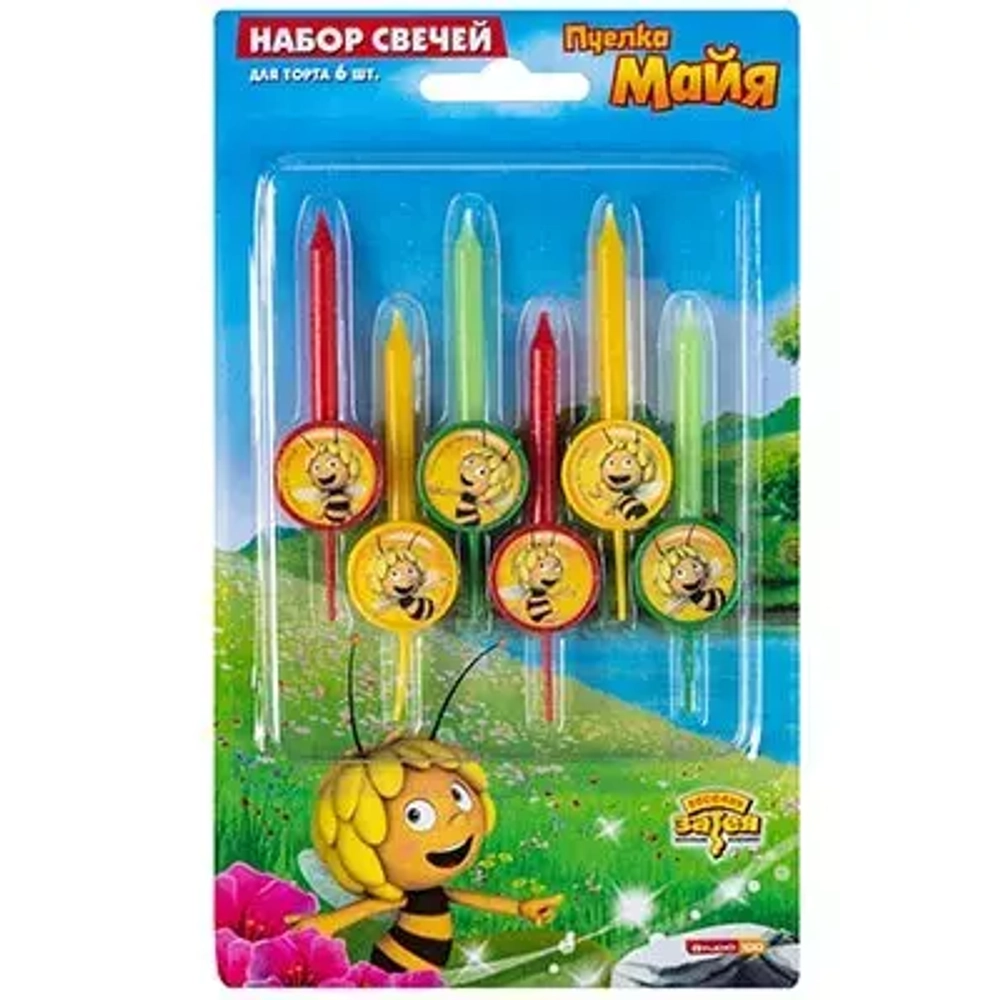 Свечи для торта Пчелка Майя 6 штук