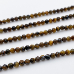 Тигровый глаз граненый бусины, размер около 3,1-3,3 мм, цена за нить 38 см