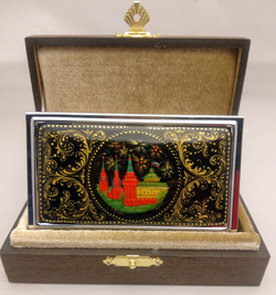 Визитница персональная "Москва" №4 (роспись Палех) худ. Марова