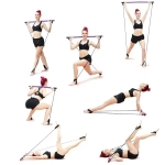 Гимнастическая палка с эспандерами «Пилатес», синий