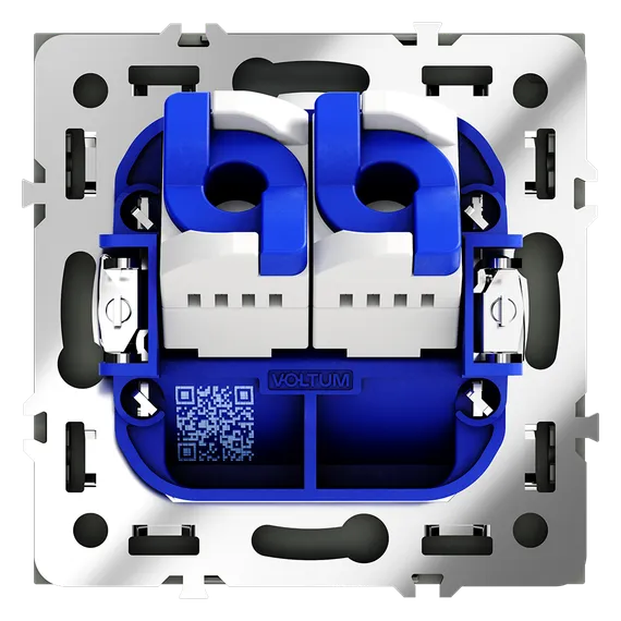 Розетка компьютерная встраиваемая VOLTUM S70 двойная RJ45+RJ45 кат.6, (титан)