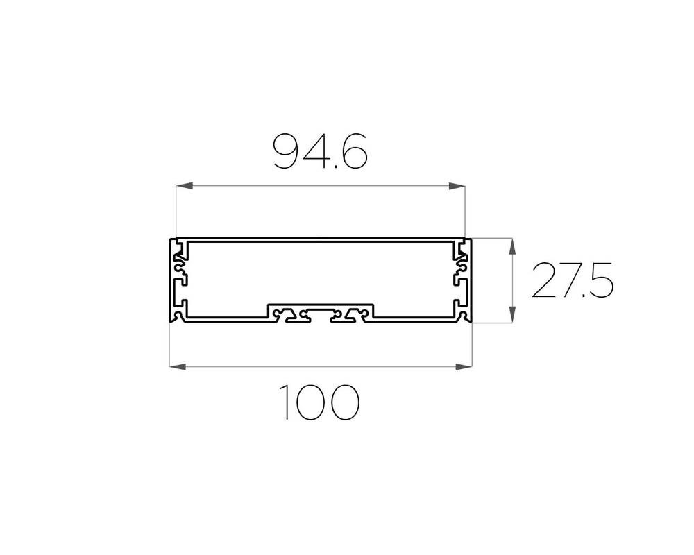 Профиль накладной алюминиевый LC-LP-27100-2 Anod