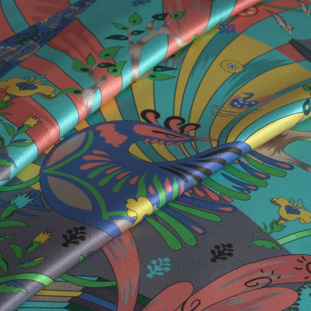 Наволочка 50x70 Mollen Алконост светло-бирюзовая хлопковая