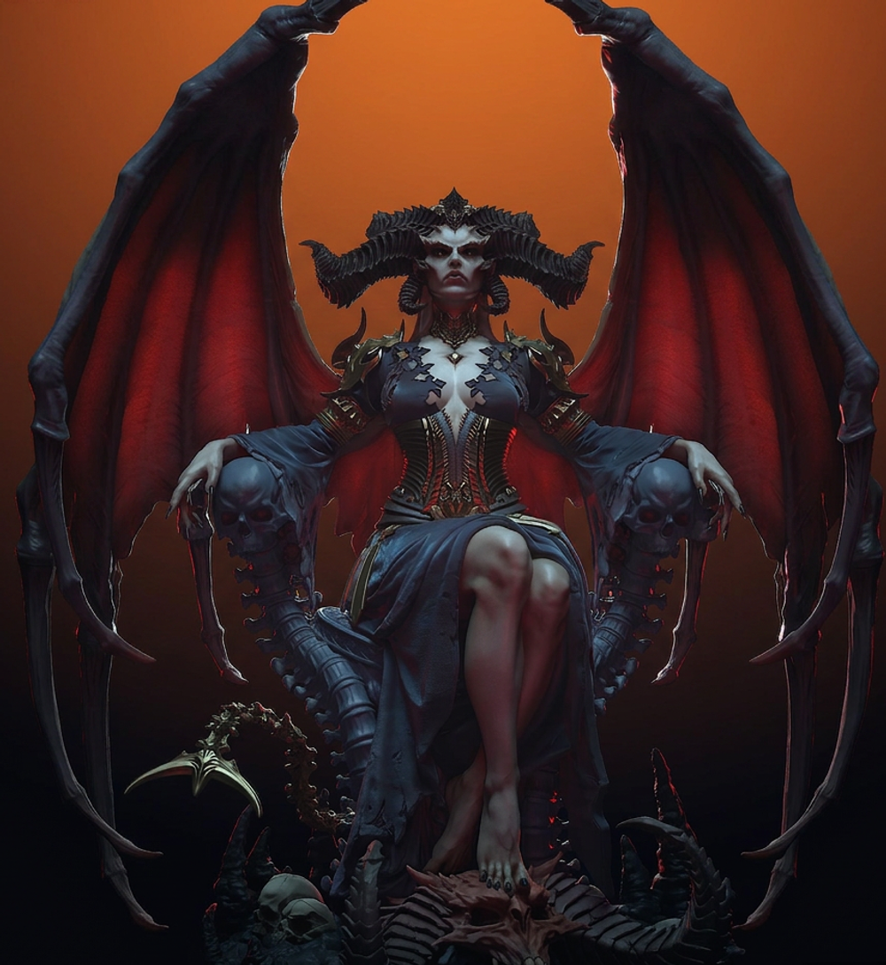 Фигурка, Лилит (Lilith) Королева суккубов, Diablo IV, высота композиции 20 см