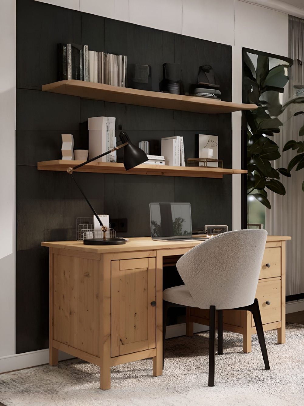 IKEA Письменный стол HEMNES,155*65*74, белый-коричневый, КЫМОР (ХЕМНЭС ИКЕА)