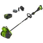 Greenworks GD40SS2 40В аккумуляторная снегоуборочная лопата (1 x 4 Ач, ЗУ) ковш 30 см, выброс 7.6 м 2603107UB