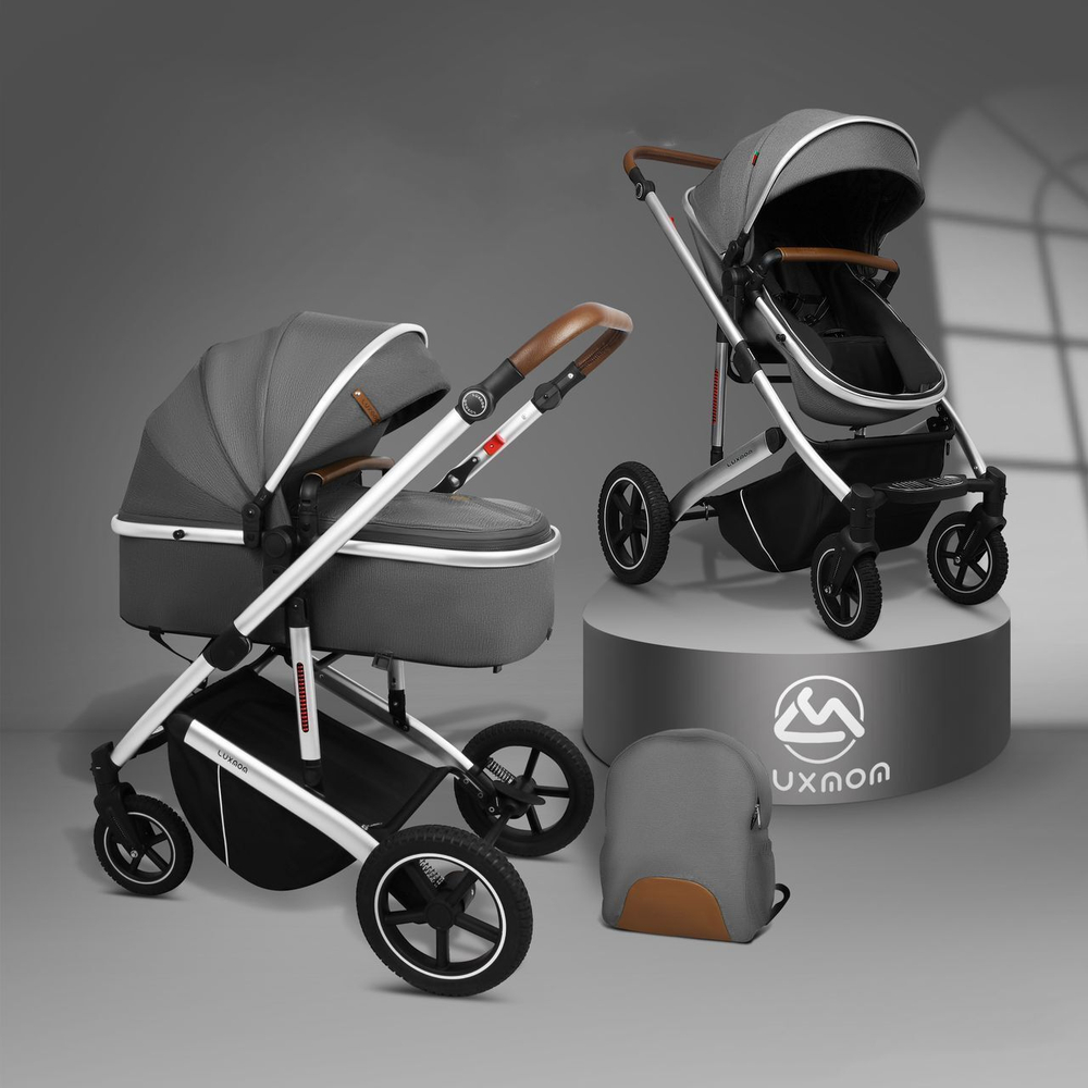 Детская коляска-трансформер 2в1 Luxmom 711 / черного цвета
