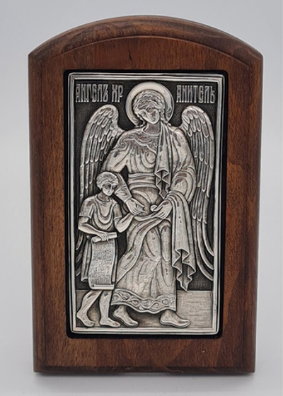 Икона д/р 6*12 сер. Ангел Хранитель с душой (Ков) 10696011