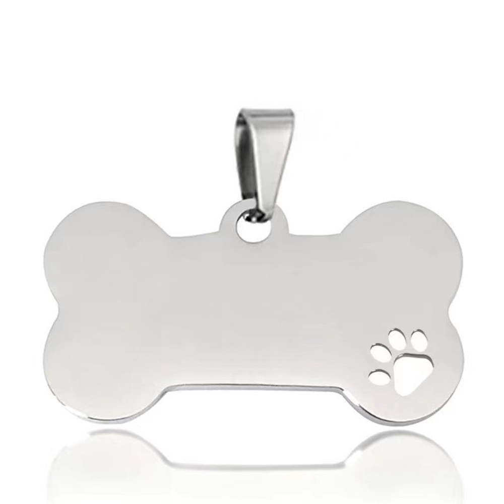 Адресник Косточка Silver с индивидуальной гравировкой