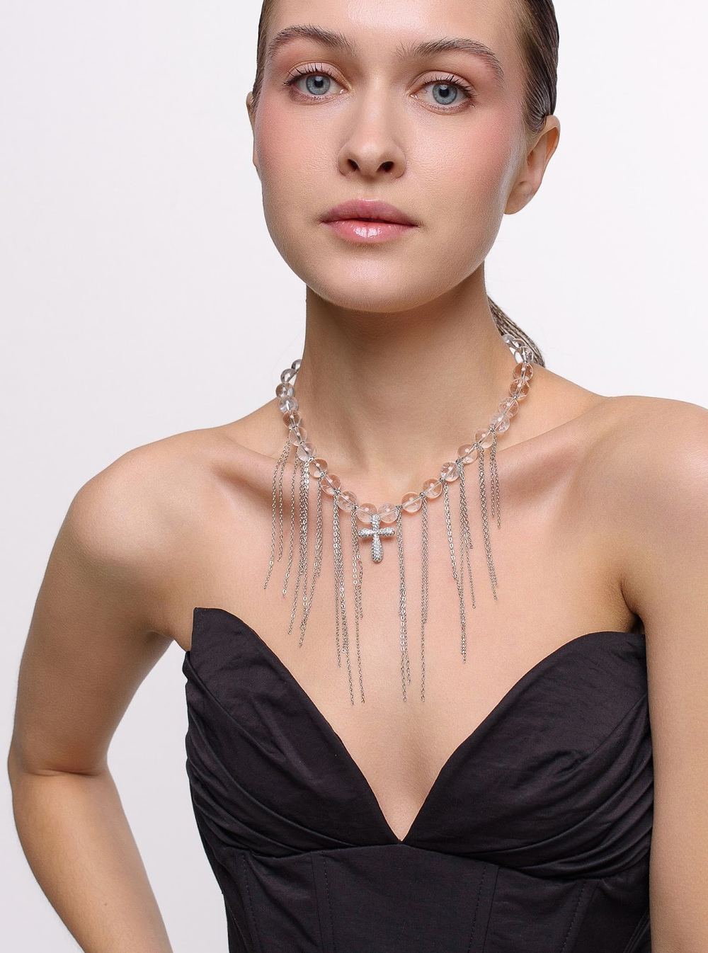 Колье "Mountain Plump Cross" Silver