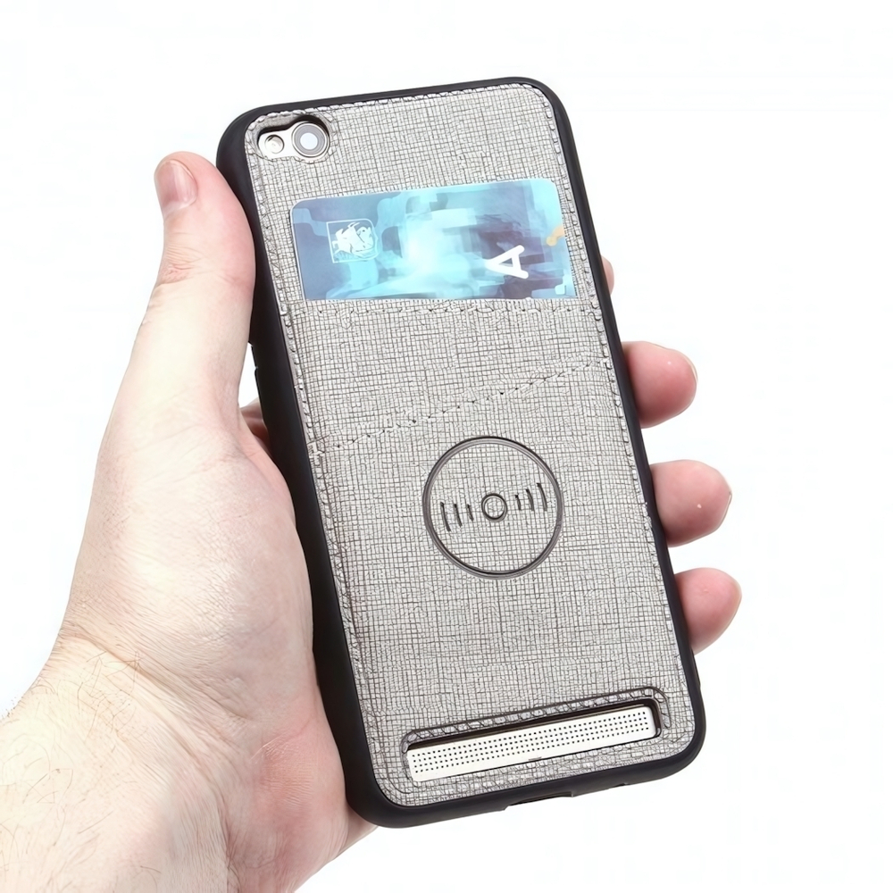 Магнитный чехол с карманом для Xiaomi Redmi 5A, 010637 Коричневый