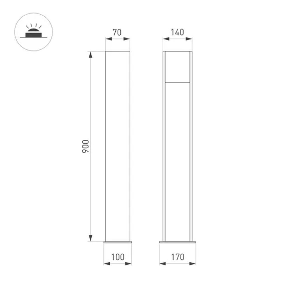 Светильник LGD-SEKVOYA-BOLL-H900-11W Warm3000 (BK, 120 deg, 230V) (Arlight, IP65 Металл, 3 года) 054980