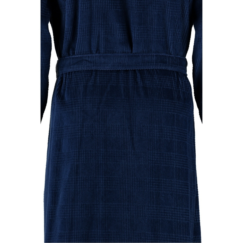 Элитный халат велюровый мужской 3807 синий от Cawo Германия