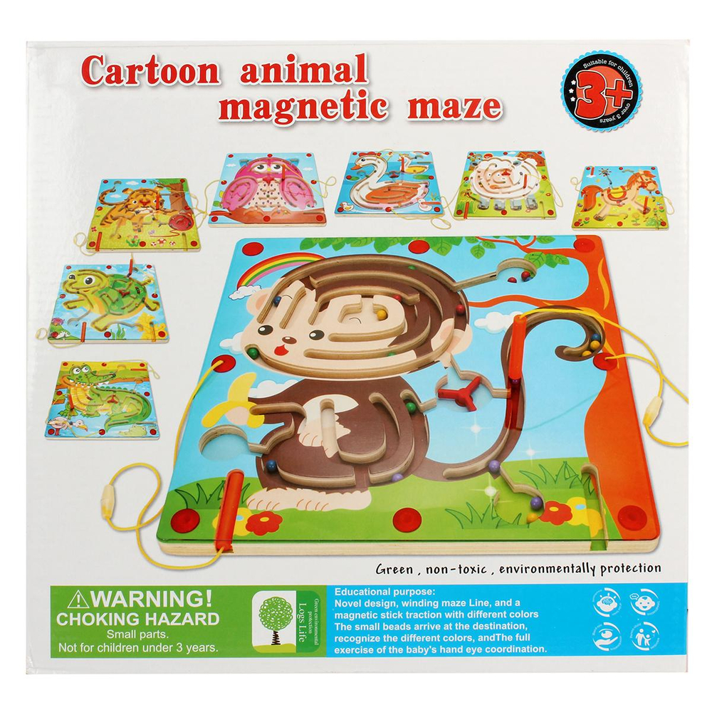 Развивающая игрушка деревянная Лабиринт магнитный в ассортименте, C-41910