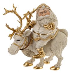 GAEM Фигурка декоративная "Дед Мороз на олене", L22 W15 H24 см