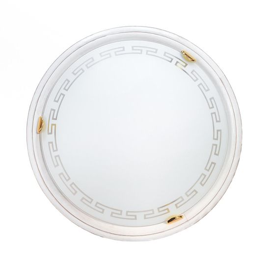 2617 GL-WOOD SN Светильник стекло/белое/кремовый E27 2*60Вт D460 GRECA WOOD