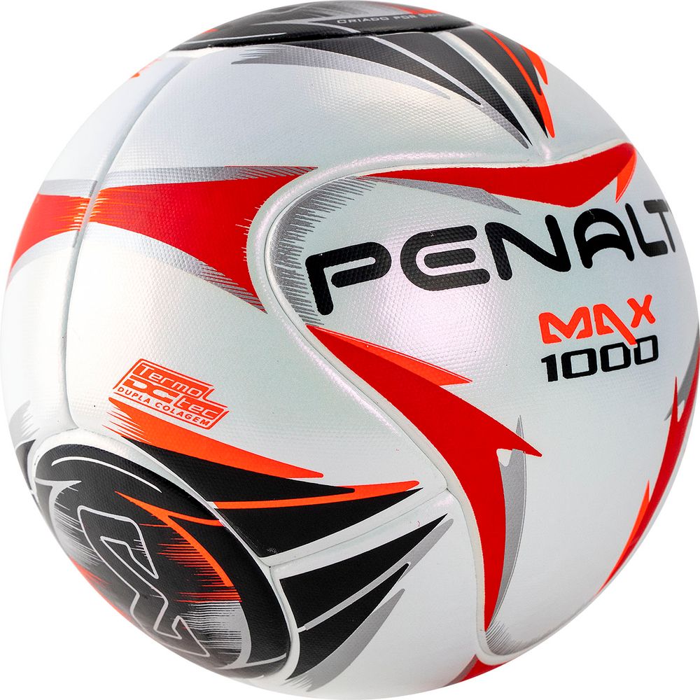 Мяч футзал. PENALTY BOLA FUTSAL MAX 1000, 5415911170-U, р.4, PU, FIFA Pro, термосш.,бел-кр-чер