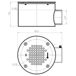 Донный слив под лайнер Aquaviva 2'', AISI 304 (D165 мм)