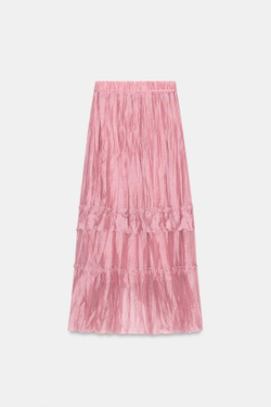 ZARA ЮБКА МИДИ С ВОЛАНАМИ, МАРСАЛА