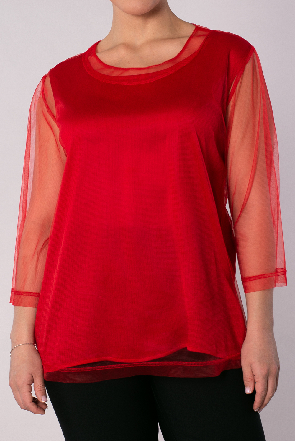 Блузка женская 4319зп, красный #60Кр094319зп