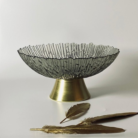 Lenardi 200-118 Фруктовница 28см на ножке в под.уп. (х6)Стекло