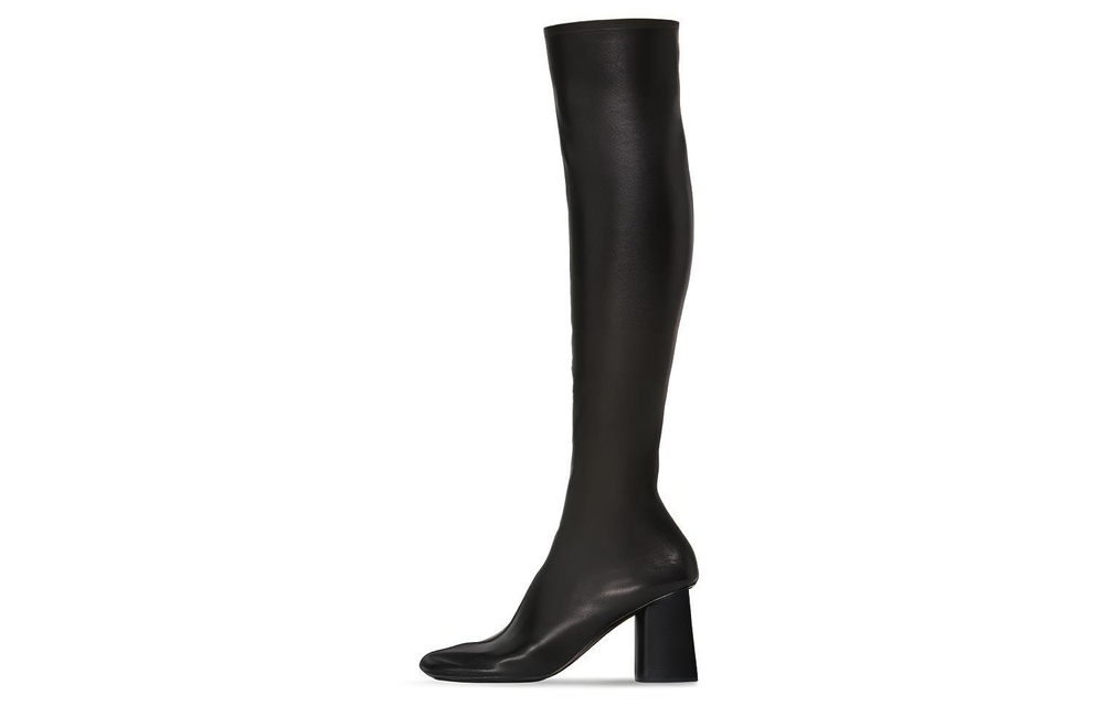 Balenciaga Glove Leather Knee High Boots 8cm Women"s Black