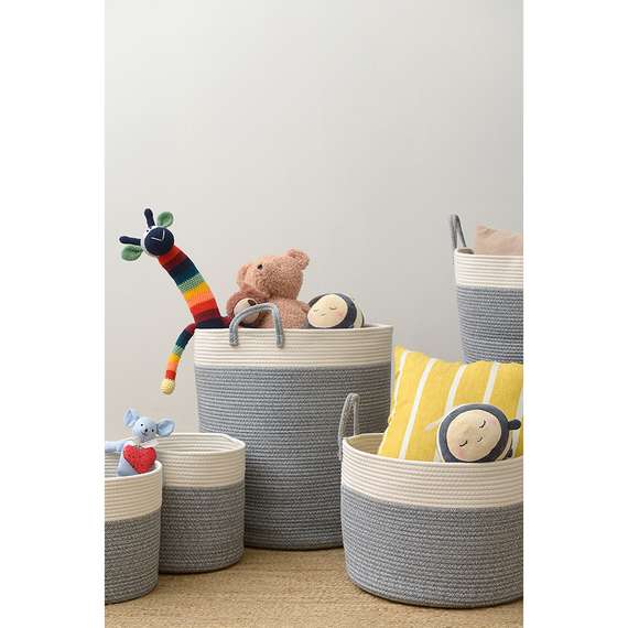 Корзина для хранения Iben, Ø50х54 см, кремовая/светло-серая