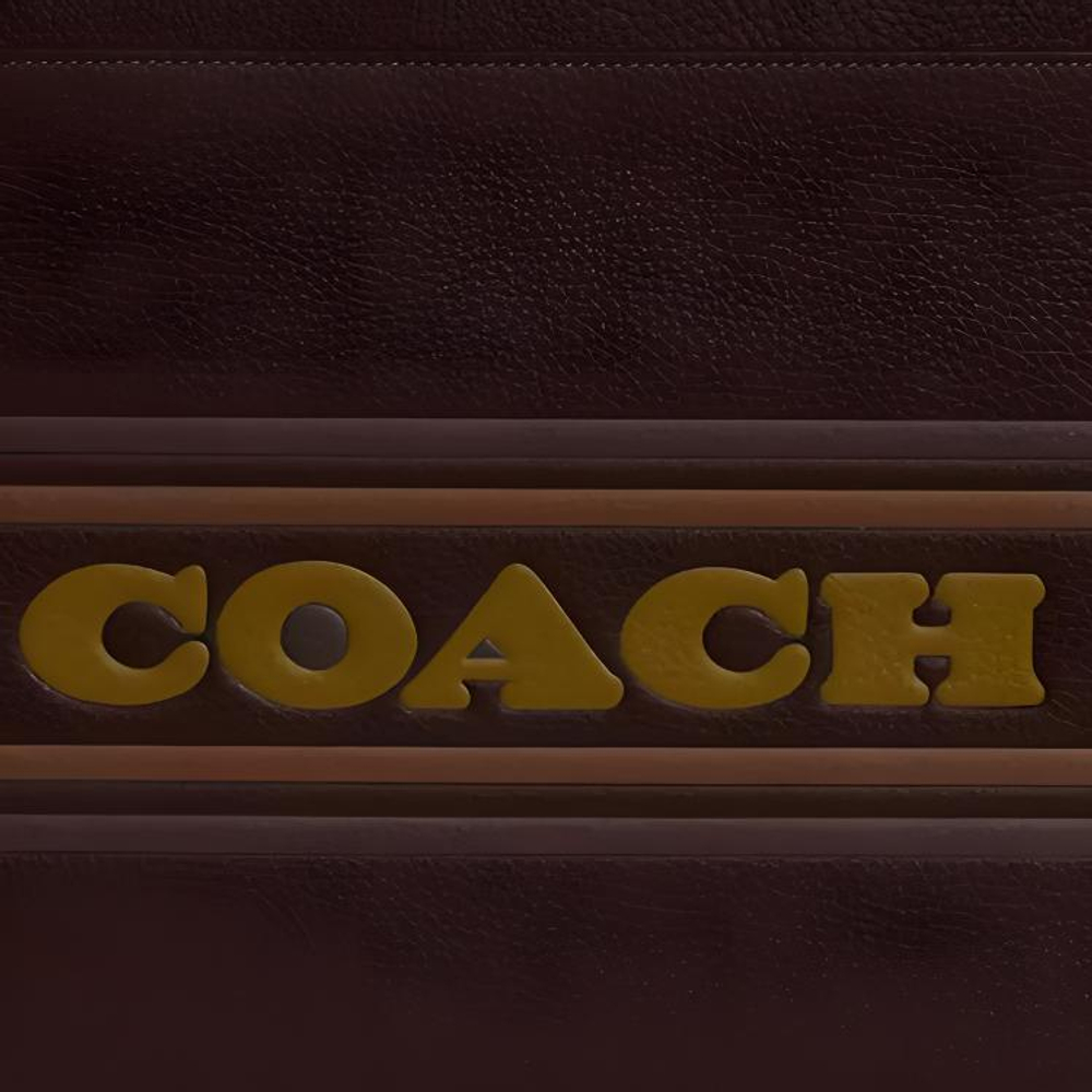 COACH Leather Laptop Bag Large Men"s Bronze With Mahogany