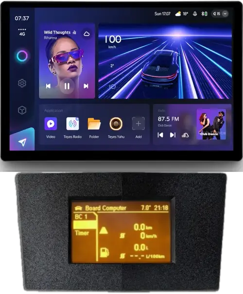 Магнитола для Opel Antara 2006-2015 (перенос БК вниз, черная) - Teyes CC3-2K монитор 13", QLED+2K, Android 10, Быстрая, 4G SIM-слот, CarPlay