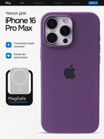 Силиконовый чехол Silicone Case iPhone 16 Pro Max, с MagSafe Темно Фиолетовый