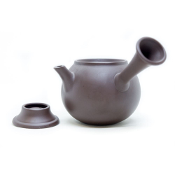 243081 Чайник ИСИН "Бекас" с боковой ручкой 140 мл, глина, коричневый