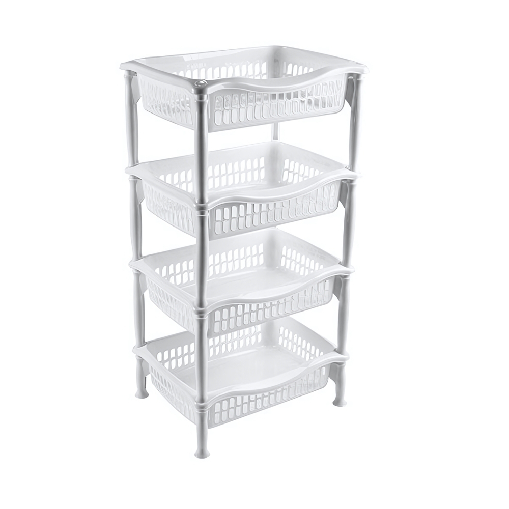 Этажерка прямоугольная 4х секционная белый