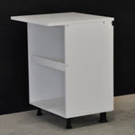 Кухонный модуль напольный под мойку 60 см Валенсия со столешницей, с дубовой панелью, на ножках / белый, массив дуба