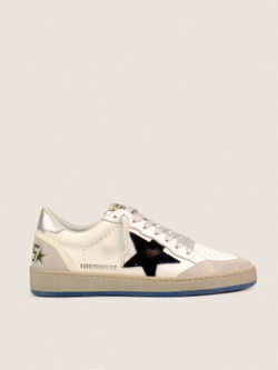 Ball Star in white leather with black star and heel tab