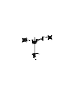 Кронштейн Cactus CS-VM-D08-AL серебристый Кронштейн для 2-х мониторов 13"-27" макс.8кг настольный поворот и наклон
