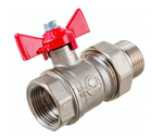 Кран шаровой для воды Valfex N/P59 1/2" ВР/НР руч.-бабочка, латунный никелированный