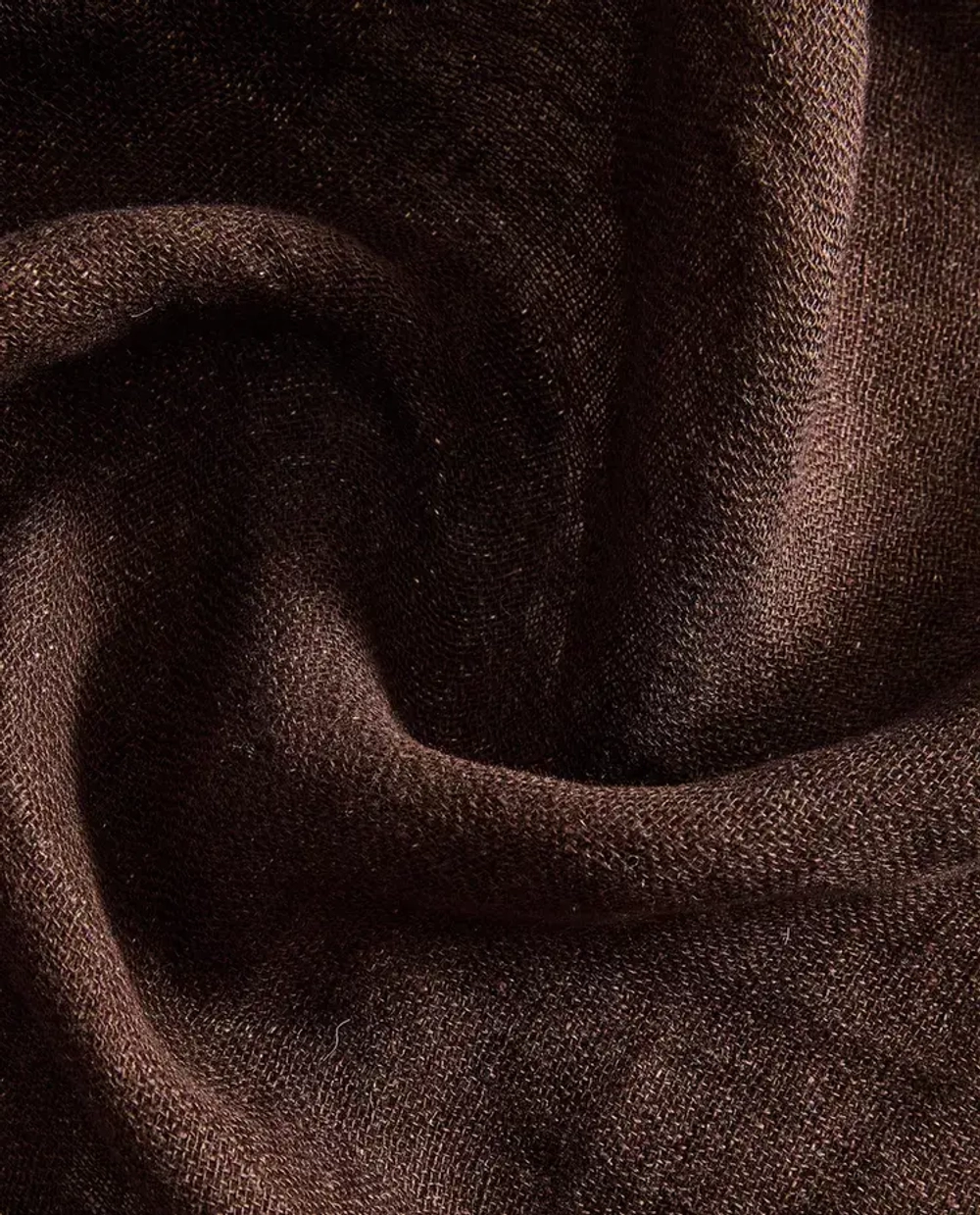 ZARA HOME ЛЬНЯНОЙ ПЛЕД С БАХРОМОЙ, КОРИЧНЕВЫЙ