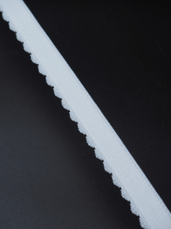Резинка отделочная холодная белая ажурная ширина 16 мм с учетом фестона Lauma (Латвия)