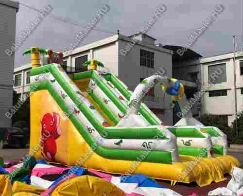 Надувной батут-горка "Тропический микс" 7*4*7 м