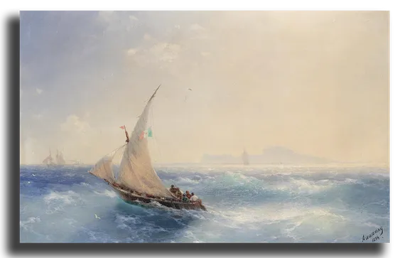 Репродукция "Айвазовский - Лодка под парусом"