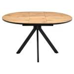 Стол Bradex Home Rudolf круглый раскладной 100-130x100x75см, Дуб Вотан, чёрный