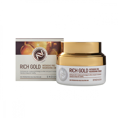 Интенсивно омолаживающий и питательный крем для кожи лица с золотом - ENOUGH Rich Gold Intensive Pro Nourishing Cream, 50 мл