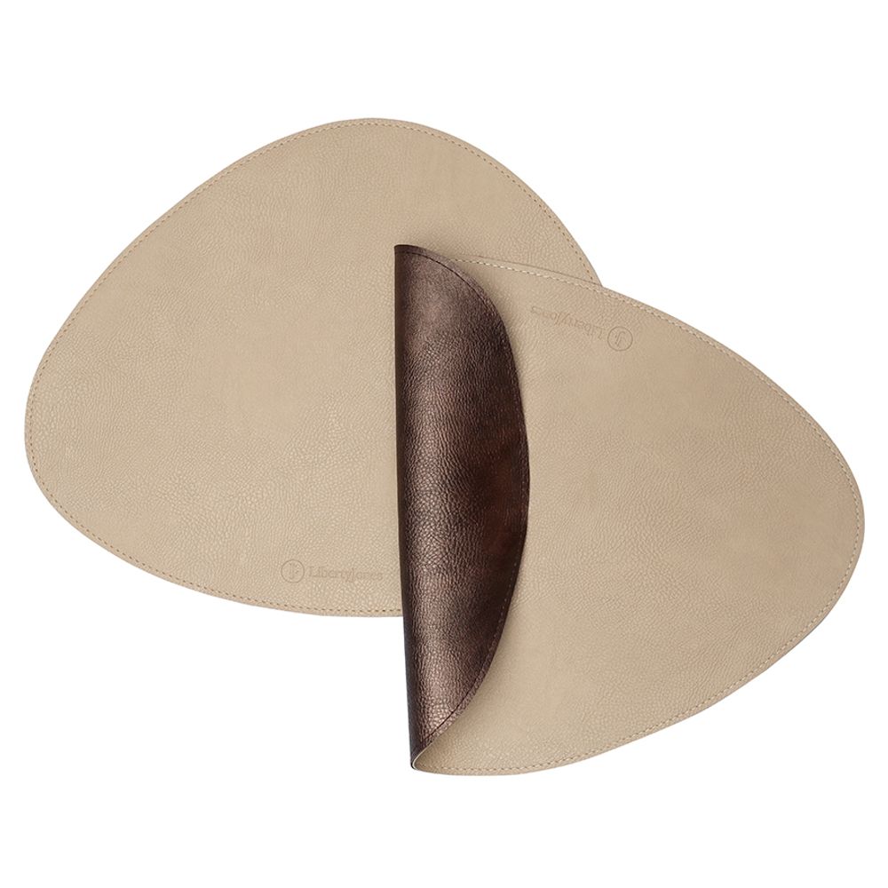 Набор из 2-х двухсторонних сервировочных салфеток Drop, 33х41 см, шоколадный/бежевый