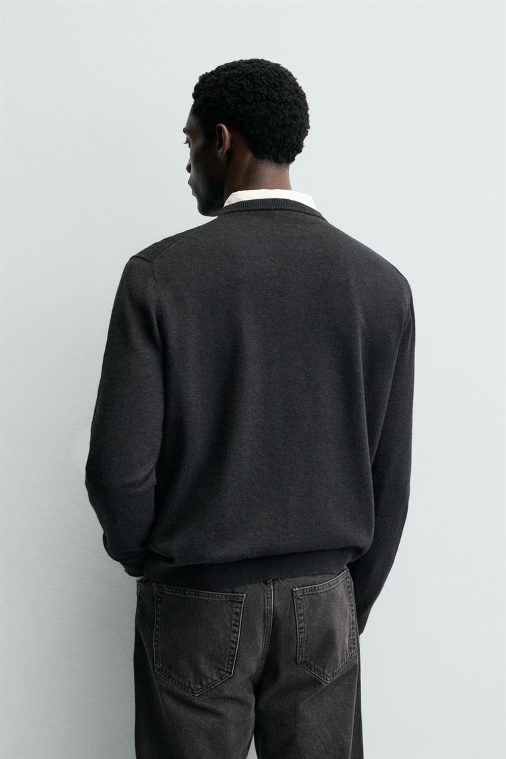 ZARA КАРДИГАН ИЗ СМЕСОВОЙ ШЕРСТИ, АНТРАЦИТОВО-СЕРЫЙ